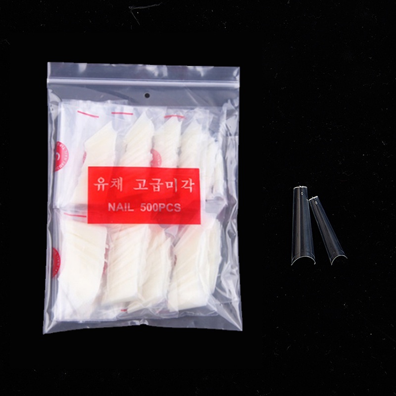 500pcs / Kantong Kuku Palsu Ekstra Panjang Ukuran Xxl