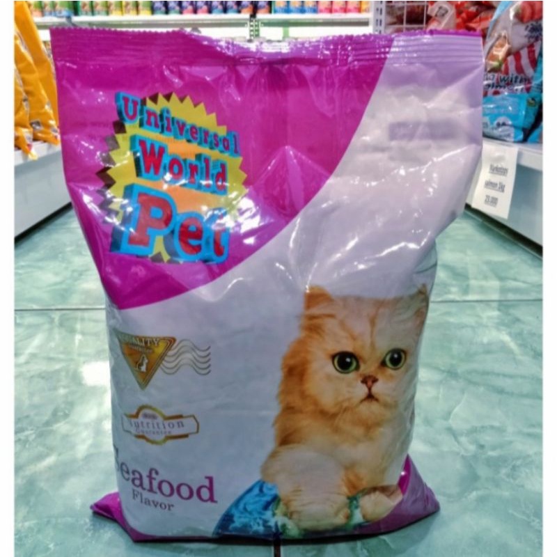 universal world pet seafood 10kg (GRAB) makanan kucing universal seafood