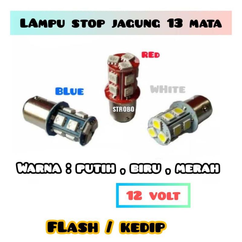 Lampu Stop Rem belakang 13 LED Flash 13 LED mata  motor / mobil