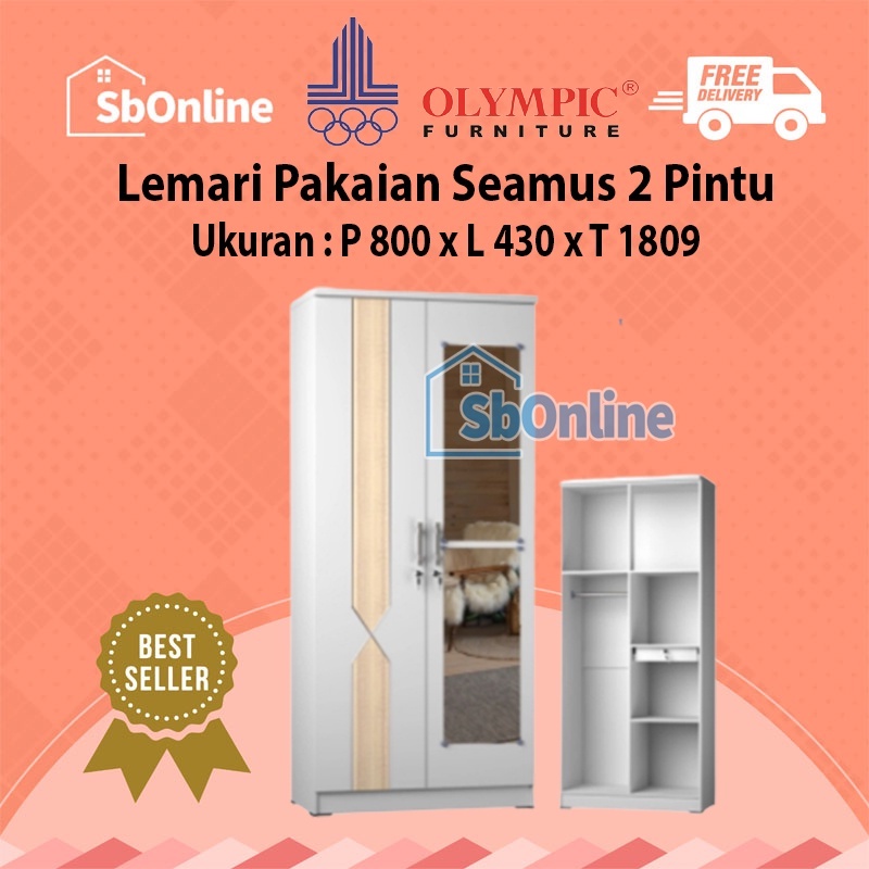 OLYMPIC Lemari Pakaian 2 Pintu - LP Seamus 2P