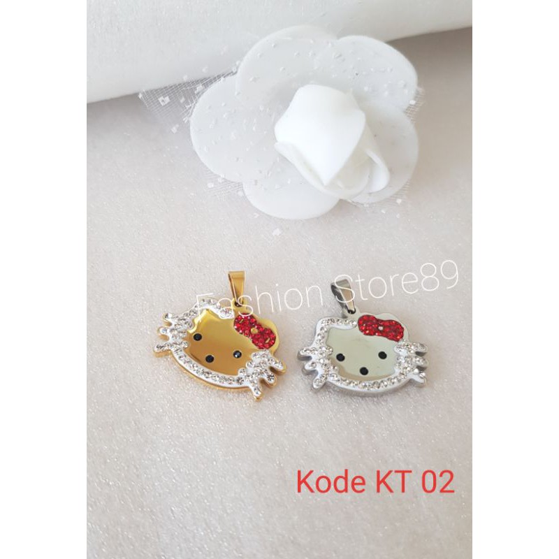 impor Ready Kalung Kitty Dewasa dan Anak titanium golg white Antikarat Anti Air Selamanya