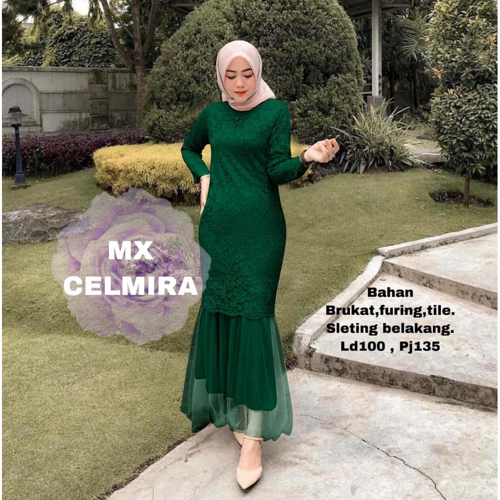 MX CELMIRA /MAXI DUYUNG BRUKAT/GAMIS DUYUNG/GAMIS BRUKAT/GAUN KONDANGAN / GAUN UNDANGAN