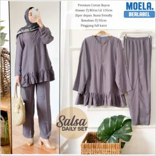 SALSA DAILY SET BAJU TIDUR PIYAMA KATUN  RAYON  POLOS  