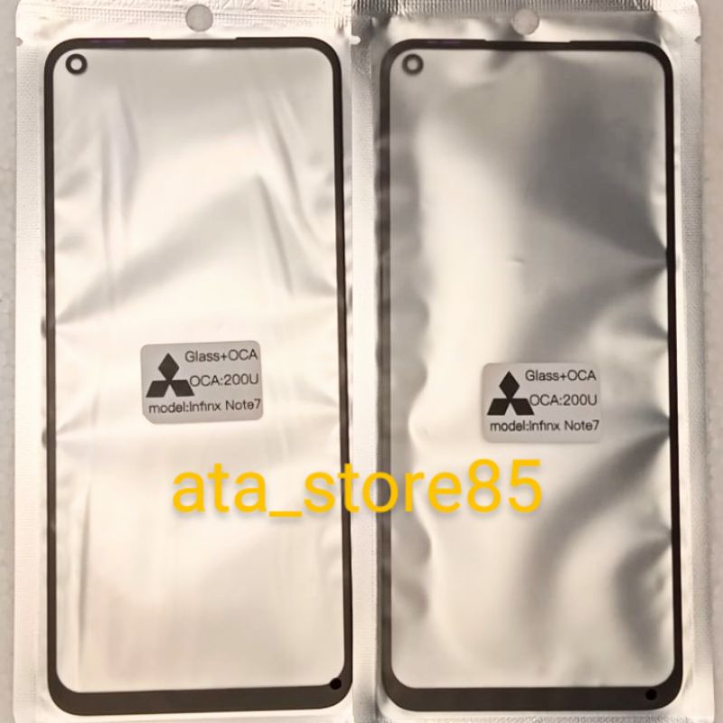 Kaca Depan TS TC Touchscreen Glass LCD+Lem Oca Kering Infinix Note7 | Infinix Note 7 Original