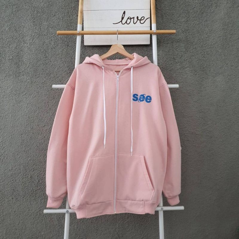 See Jaket Hoodie Zipper Oversize Size L.XL.XXL | Sweater Hoodie Zipper Jumbo Oversize