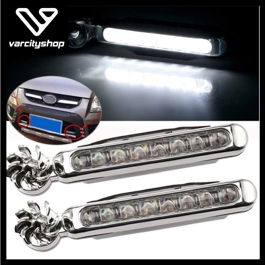 LAMPU LED KIPAS DRL MOBIL DRL MOTOR 8 TITIK UNIVERSAL FOG LED LAMP