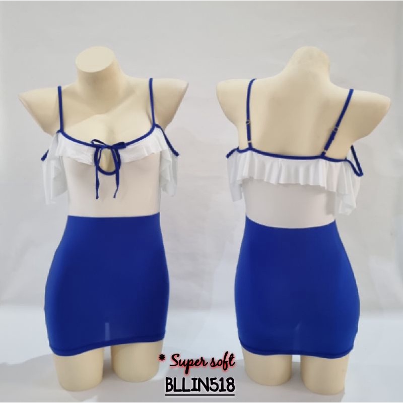 Lingerie seksi clubbing dress super soft biru (BLLIN518) by AMOR COLLECTION