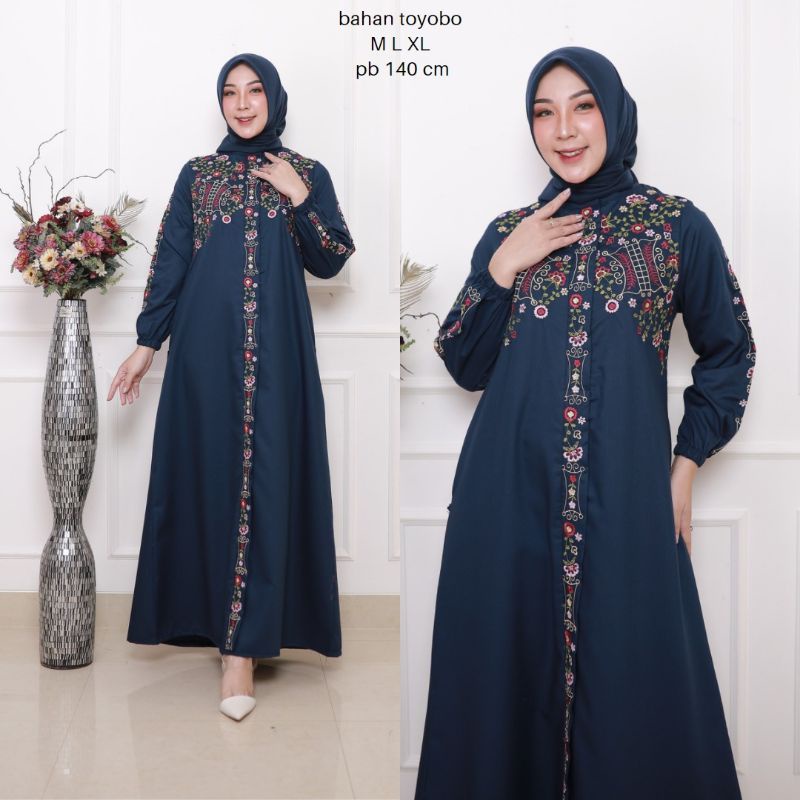 Gamis Pintu Aceh Gamis Bordir Toyobo  Gamis Bordir Terbaru  Gamis Bordir Fashion  Populer