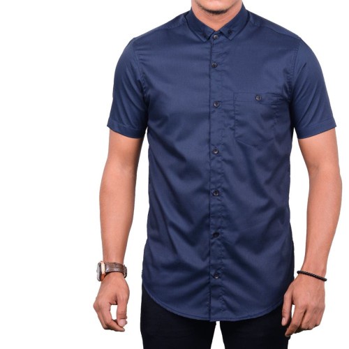 Jual Kemeja Polos Pria Lengan Pendek Hem Pria Distro Kemeja Visco Tebal Kantor Formal Office 