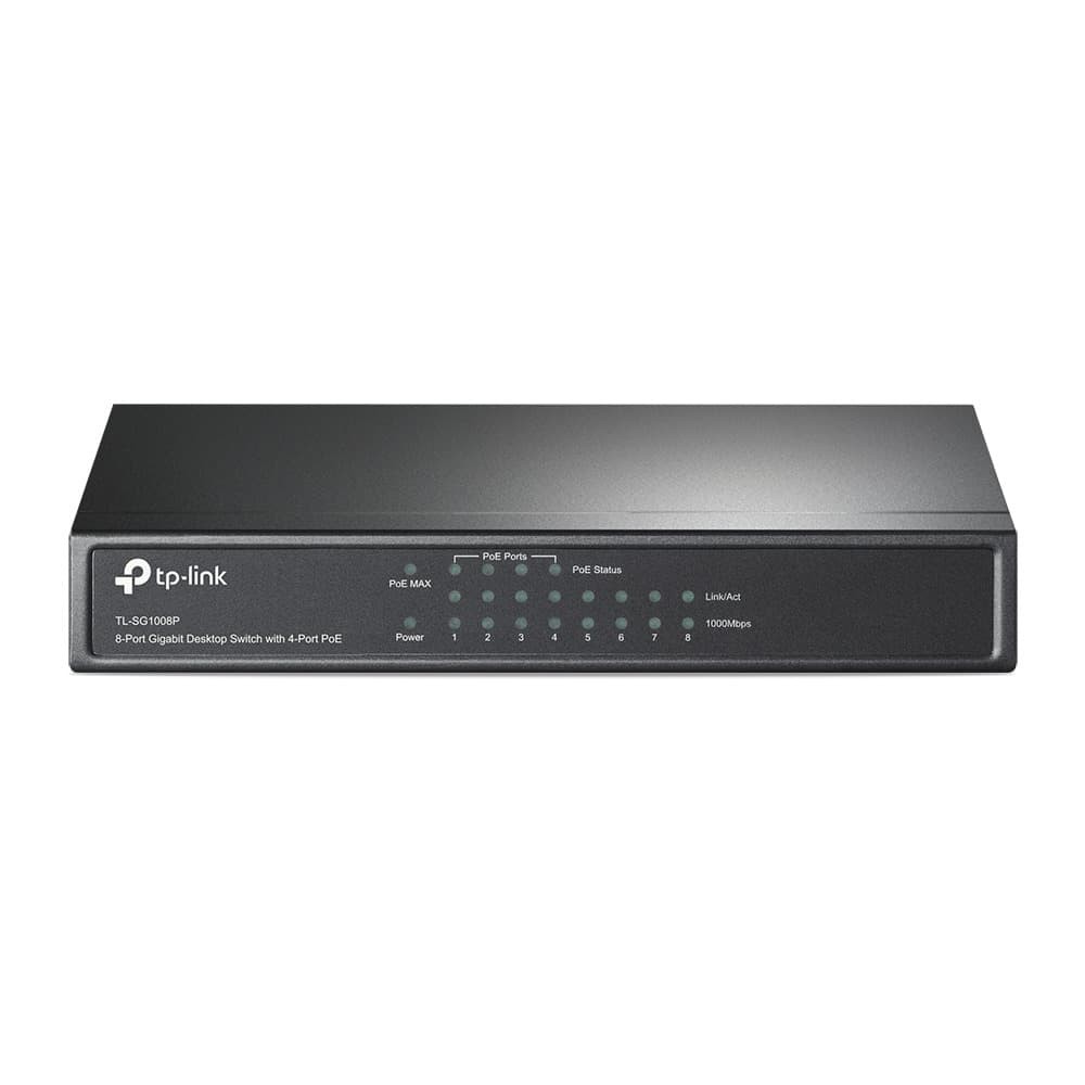 Networking TP - Link Switch 8 Port Gigabit 10/100/1000 + POE - TL-SG1008P