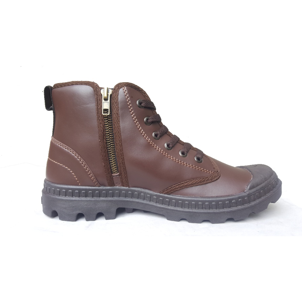 M.Gee Sepatu Pria Tali Resleting Ori Mgee Original MG-COMBAT Coklat