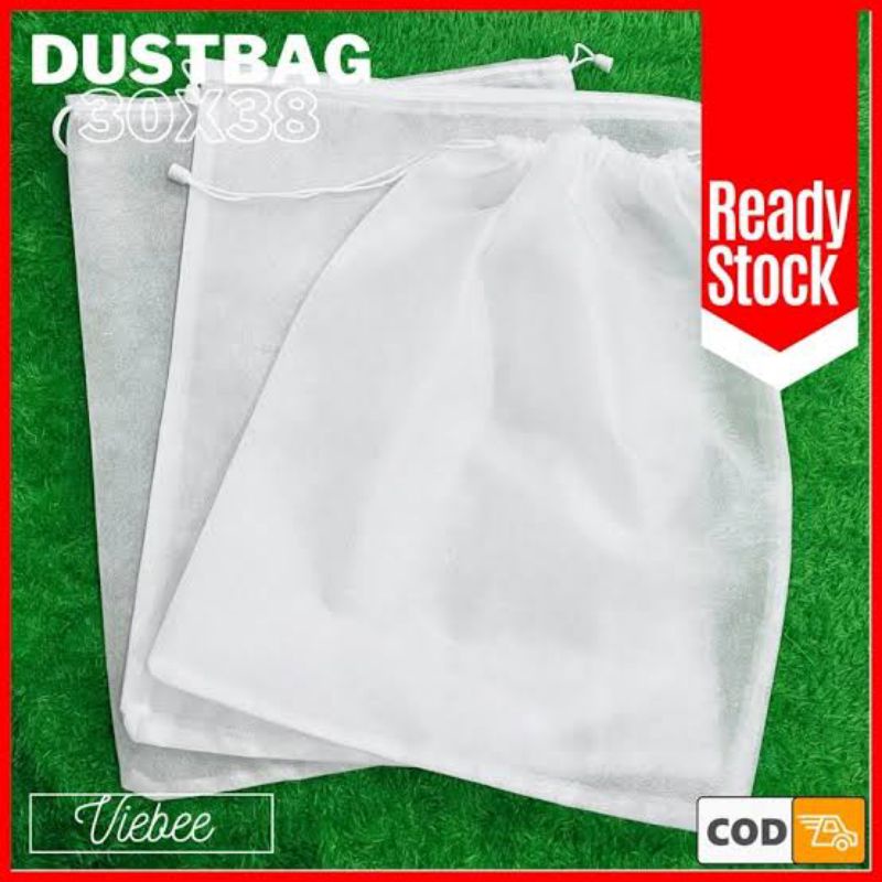 Dustbag Sandal Ukuran 30x40 Polos Putih Tempat Sandal Sepatu Dan Tas