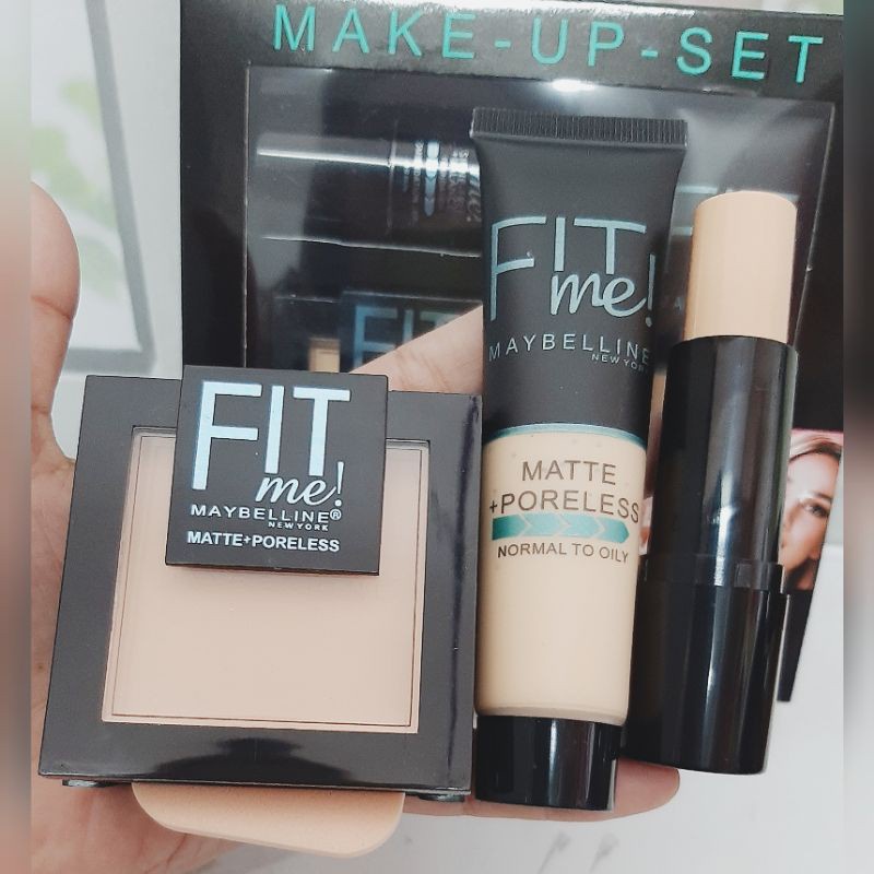 Perbox Makeup Maybelline Fit me countur - bedak padat - foundation