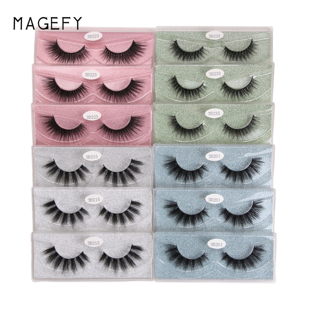 MAGEFY 12 Pasang Bulu Mata Palsu 3d Natural Beberapa Pasangan Ekstensi Bulu Mata 7112