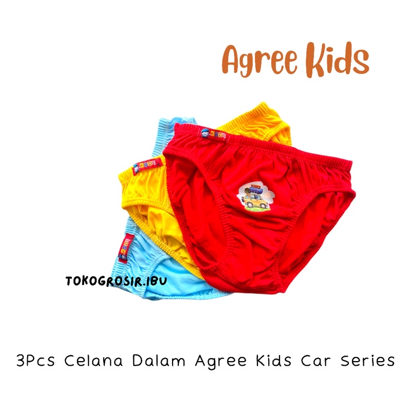 Isi 3 Pcs Celana Dalam Anak Laki Laki Cowok Agree Kids Cars Original Katun Adem 1 3 5 7 10 Tahun / Cd Celana Dalam Boxer Anak Kancut Anak Sempak Anak Laki Laki Cowok Katun Agree Kids Murah / Celana Dalam Anak Agree Kids Katun