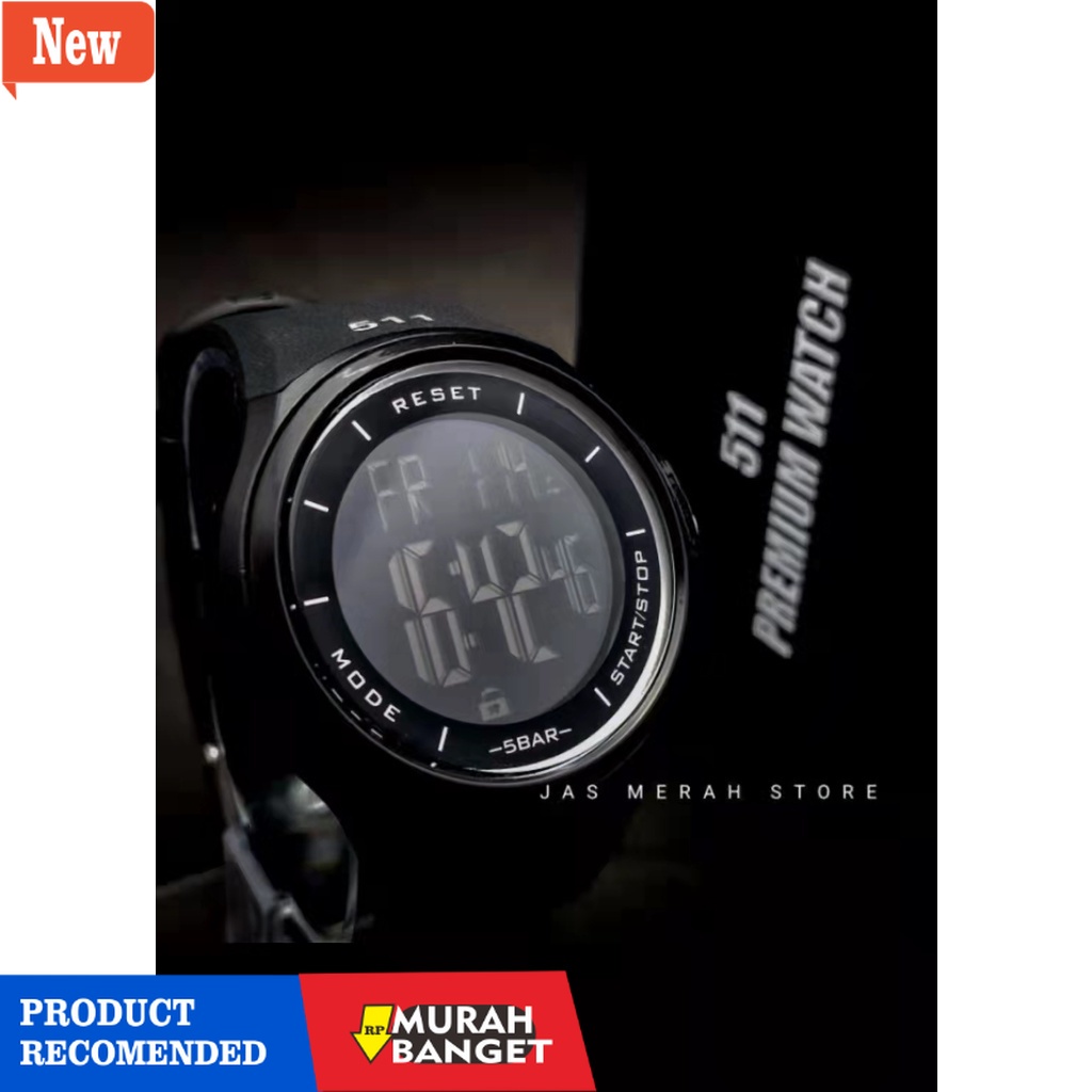 Jam digital pria terbaik- Jam Tangan Pria wanita Digital 511 Touchscreen RUBBER Anti air