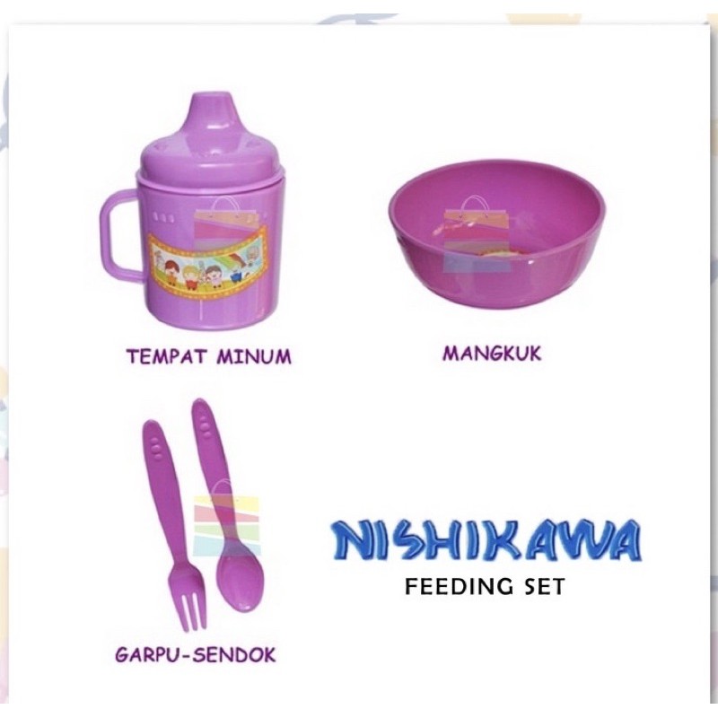 FEEDING SET NISHIKAWA / JOEYI (ukuran kecil, bisa request bungkus kado FREE)