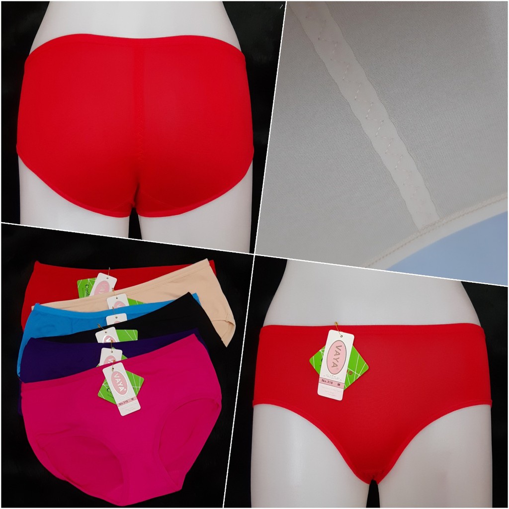 VAYA - CD Wanita Sepinggul/Celana Dalam M, L, XL, XXL Polos Katun Spandex Lembut Adem Karet Kecil CD