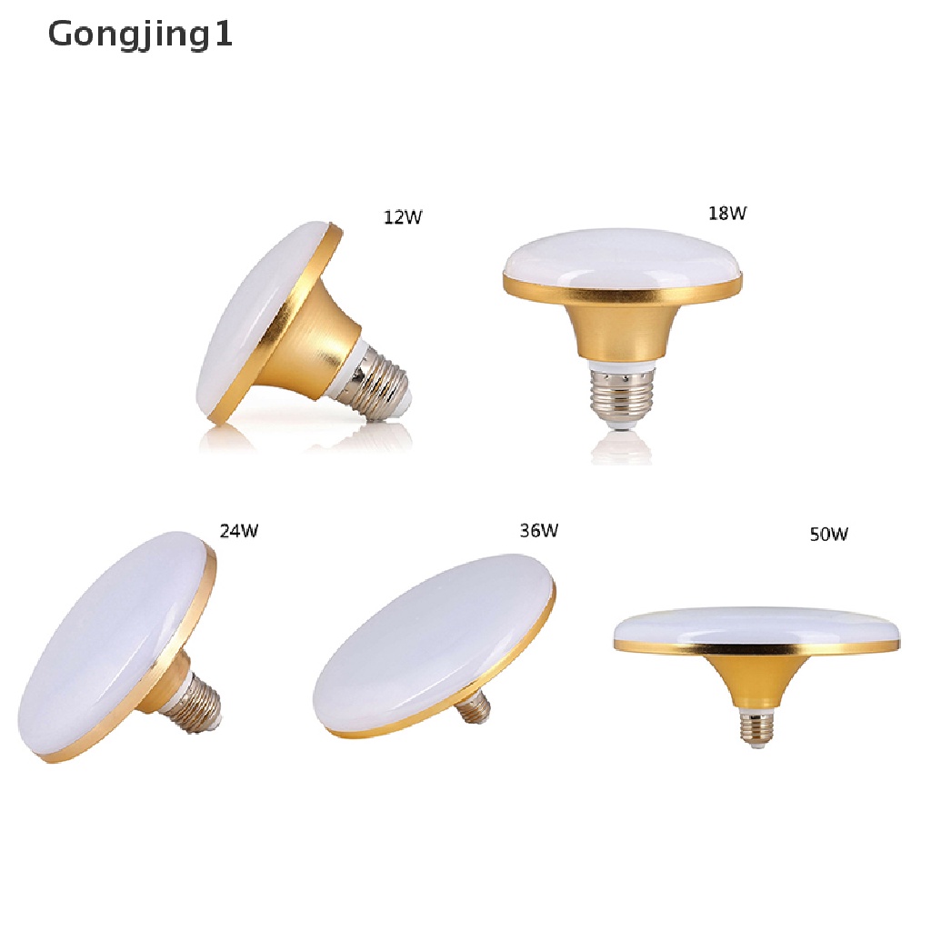 Gongjing1 Lampu Bohlam LED UFO 12W 18W 24W 36W 50W 220V E27 Warna Putih Untuk Garasi