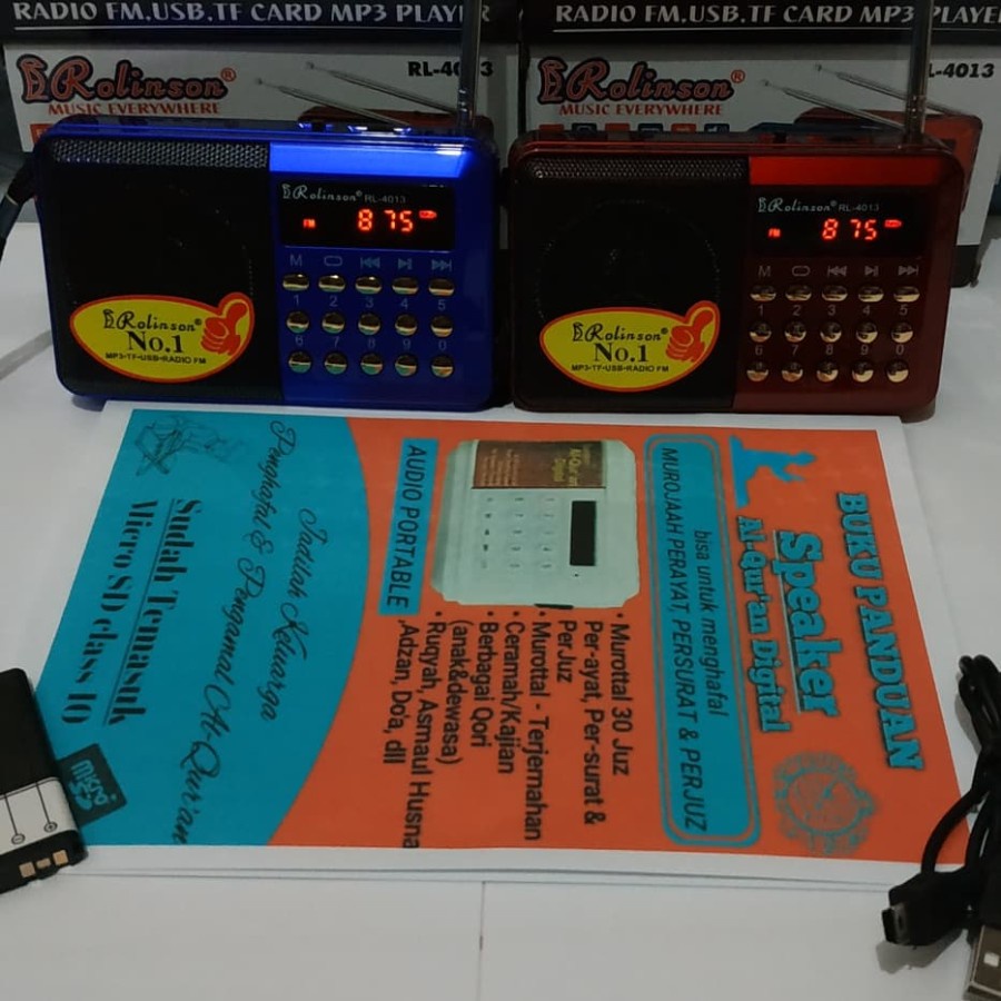 SPEAKER MUROTTAL AL-QURAN ROLINSON RL-4013 FREE CHIP AL-QURAN DAN BUKU