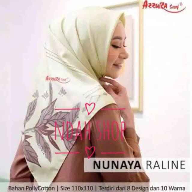 Kerudung segi empat motif merk nunaya - motif cantik
