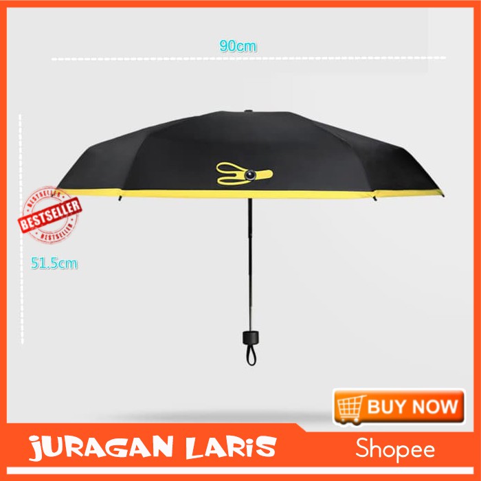 Mini Pocket Umbrella Payung Lipat Super Mini MODEL sama Black Lemon - JL268