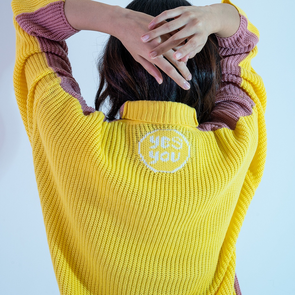 Yesyou Iris Two Tone Oversized Knitwear