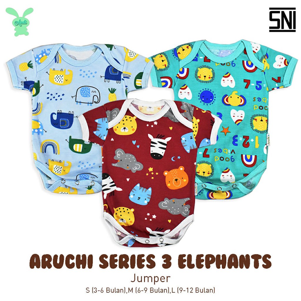 ♥BabyYank♥ ARUCHI Jumper Segitiga ARUCHI ELEPHANT &amp; CROCODILE