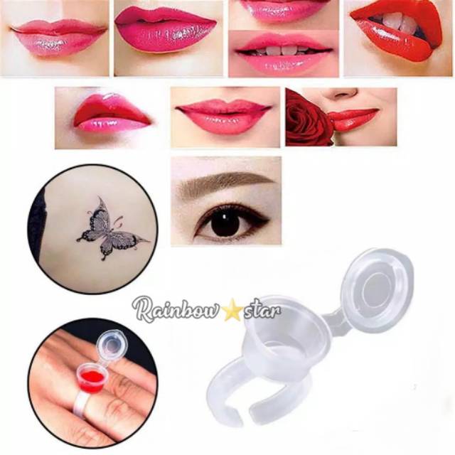 Cincin Tinta + Tutup / Cup Holder Tinta Sulam / Ring Tinta Tato / Ring Ink