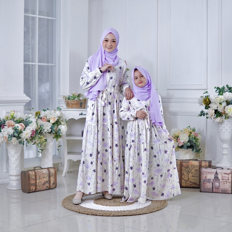 GAMIS COUPLE IBU DAN ANAK GAMIS LILAC GAMIS AMORA