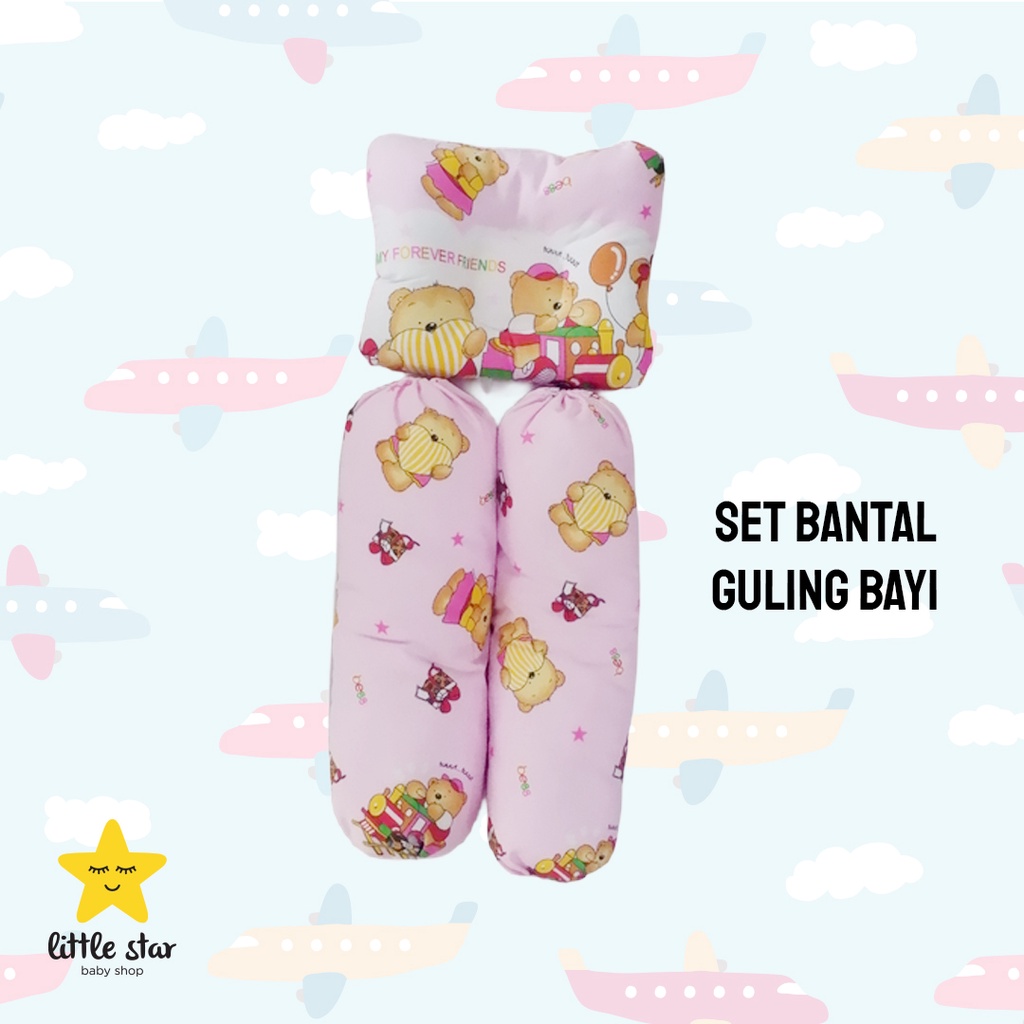 BESS Set Guling Bantal Peang Bayi | Bantal Cekung Anti Peyang