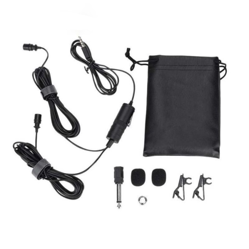 Microphone Clip On P2 Dual Mic Free Pouch For Smartphone &amp; DSLR —