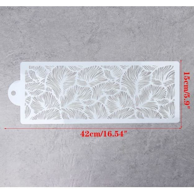 Nature Design Cake Stencil - Peacock Feather Lace