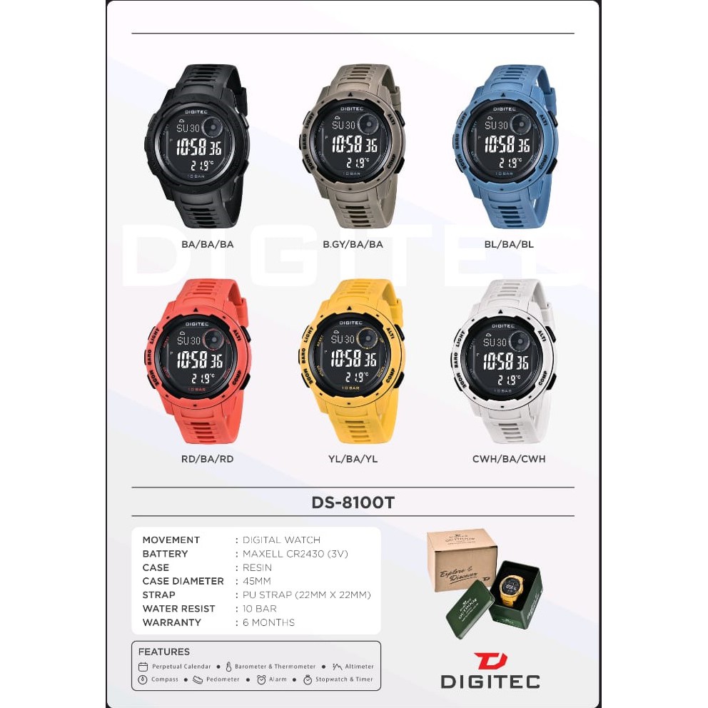 Jam Tangan Digitec Outdoor DS-8100 DS 8100 DS-8100T Original