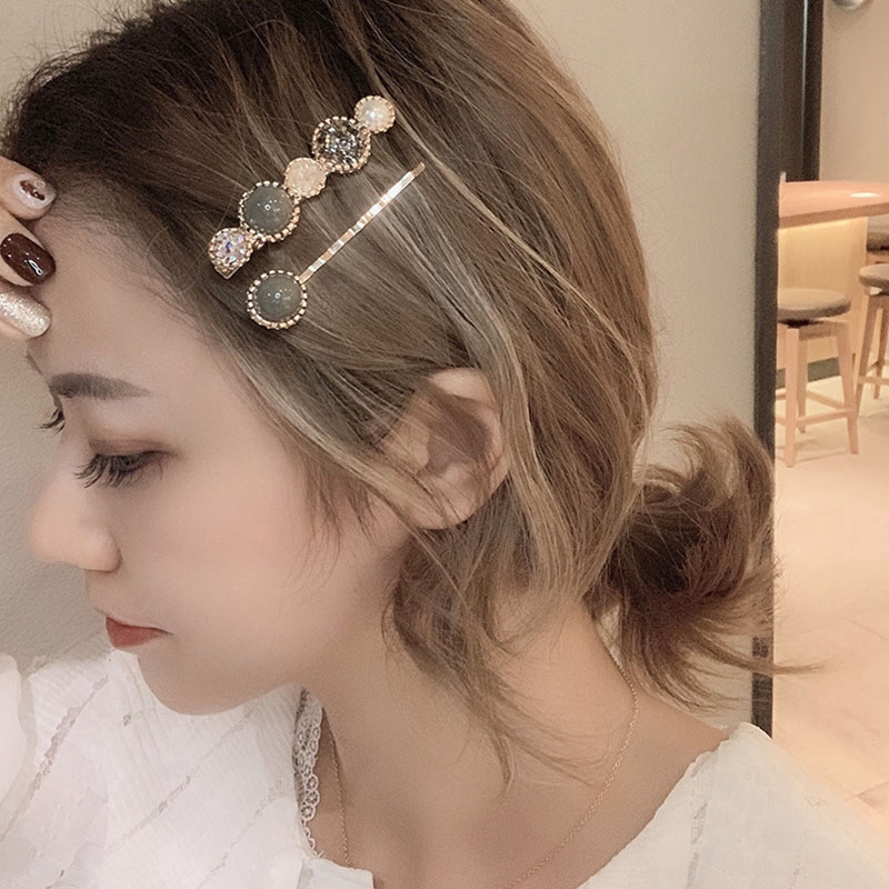 2 Pcs/set Mutiara Jepit Rambut Manik Kristal Tongkat Aksesoris Pearl Hair Clip Crystal Accessories