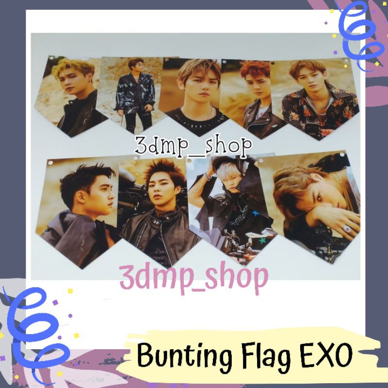 Bunting Flag Bendera EXO Obsession don't fight the feelings