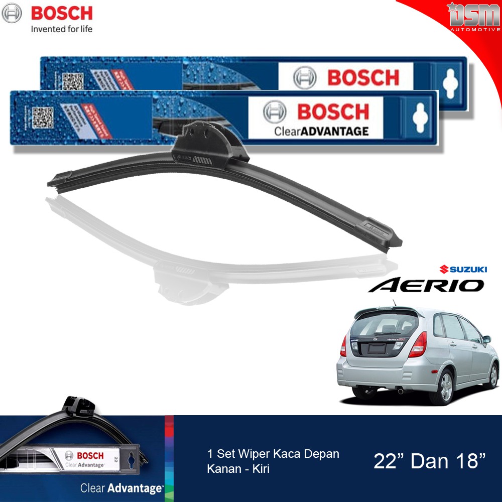 Bosch Clear Advantage Frameless / Wiper Frameless Suzuki Aerio 22&quot; dan 18&quot; / Wiper Depan Aerio