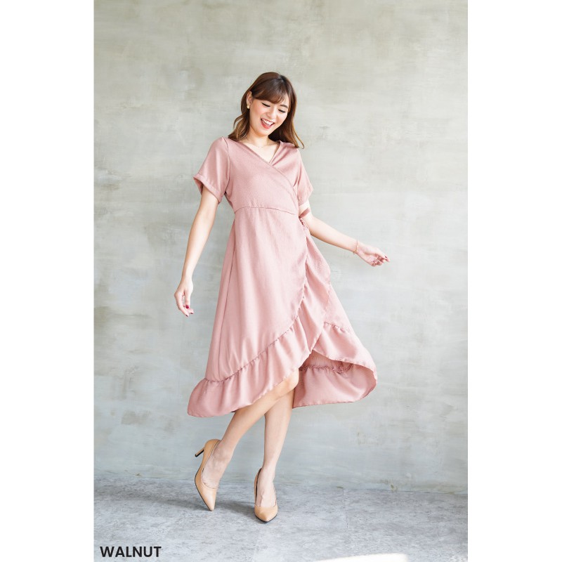 Kimono Crinkle Dress Casual Dres Wanita
