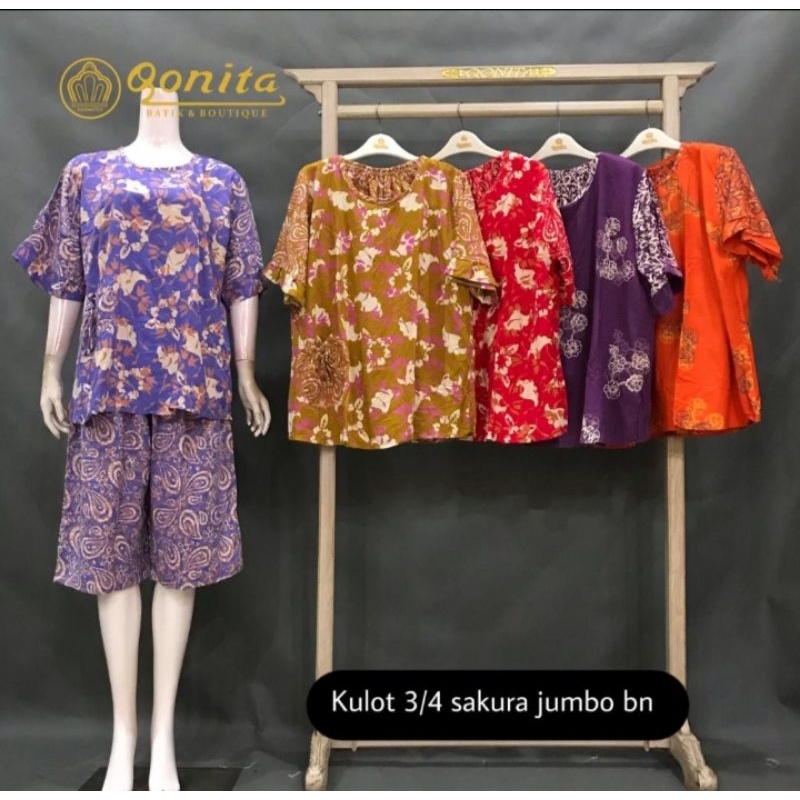 SETELAN 3/4 JUMBO DASTER BATIK QONITA PEKALONGAN