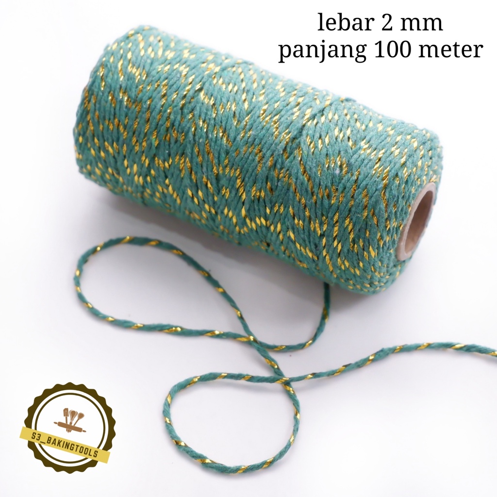 

Tali hampers hijau salur emas 100 meter