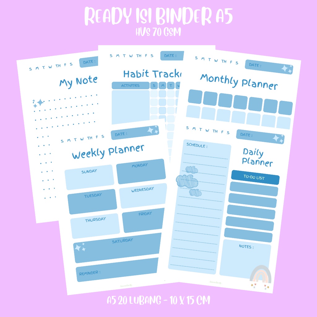 

Daily Planner Basic Memo Agenda Check List Notes Monthly Planner [10 Lembar] by Taevantae95 - BLUE VER. 2