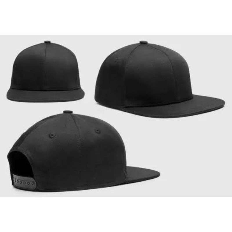Topi Snapback Hitam Polos