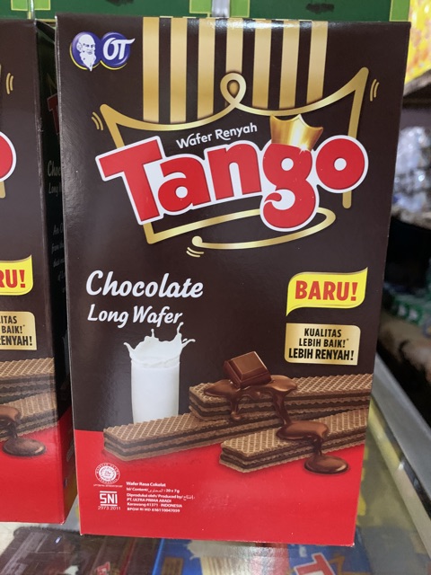 Wafer Tango Coklat 5Gr 1Box isi 20 pcs x 5 Gram. Chocolate