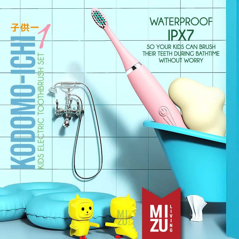 MIZU KODOMO-ICHI Kids Electric Toothbrush Sonic Vibration Sikat Gigi Anak Elektrik USB RECHARGEABLE