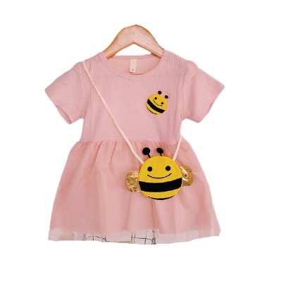 HappyOliver DRESS BEE SMILE BAGS EBV Baju Dress Anak Perempuan Import 6 bulan - 3 tahun/Dress Bayi Perempuan/Gaun Bayi Perempuan/Dress Pesta/Dress Bayi