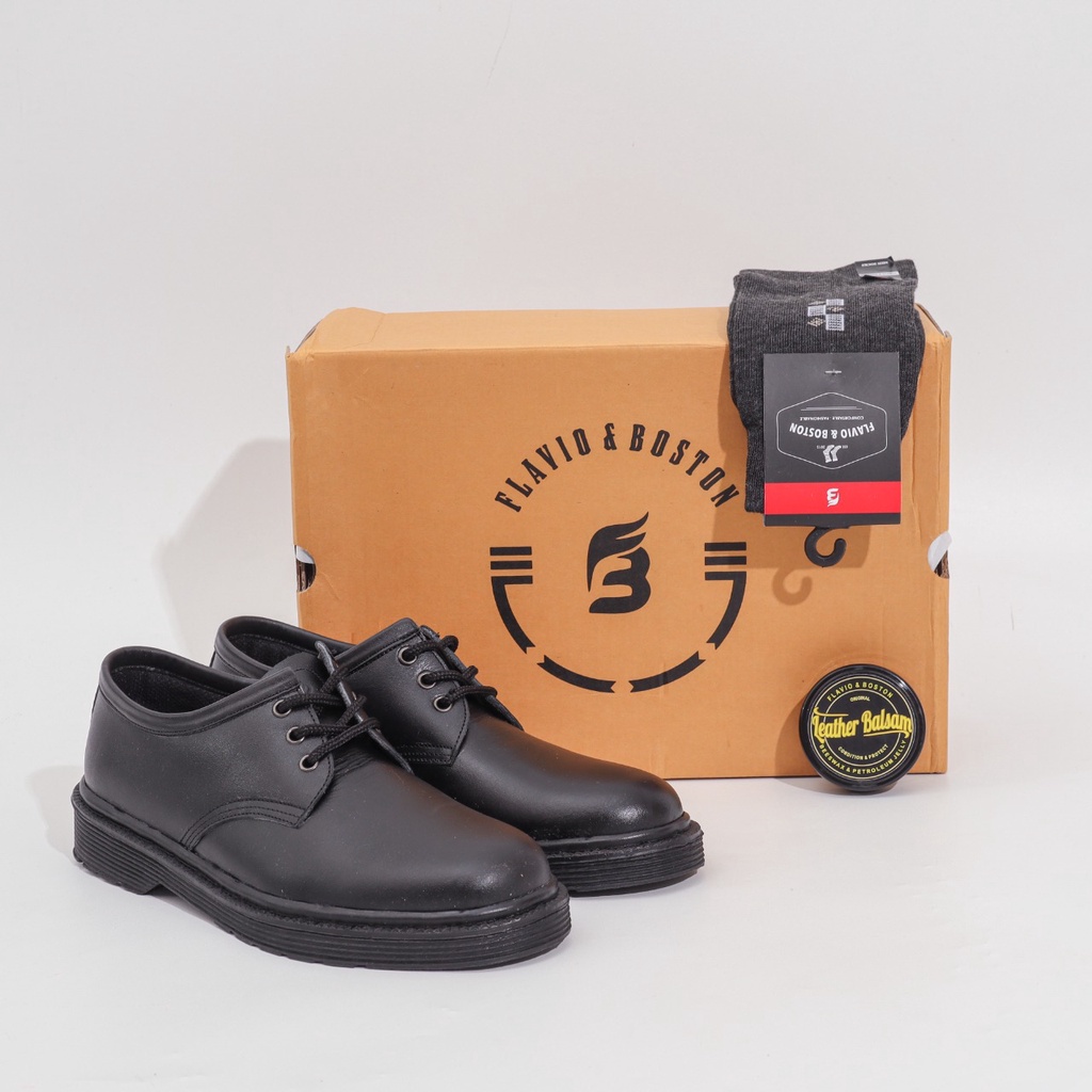 sepatu pantofel kulit asli sepatu docmart low full black sepatu kantor pria sepatu kerja pria sepatu formal pria model paul