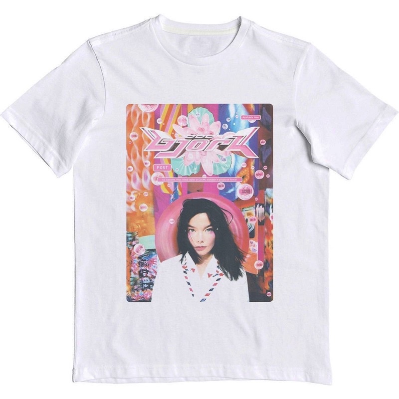 KAOS BAJU BJORK - POST | T-SHIRT BJORK POST | BAJU BJORK WHITE MUSIC PRIA
