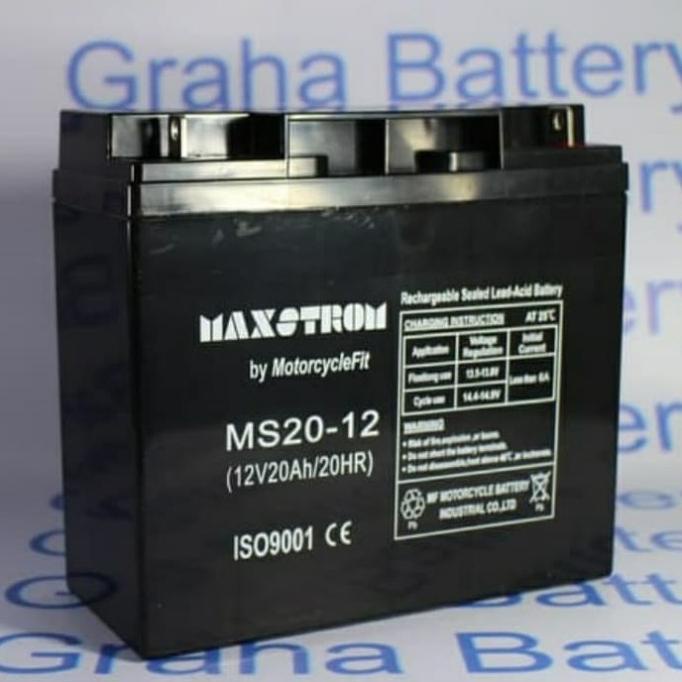Aki Sepeda Listrik 12V 20Ah Maxstrom Battery Kering