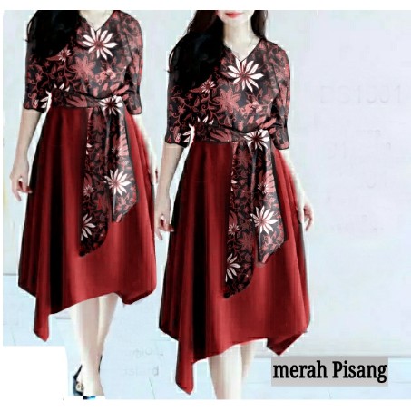 Dress Brukat Tenun Toraja Batik Songket Troso Brokat Baju Natal Pesta Broklat Modern Pendek Brocade