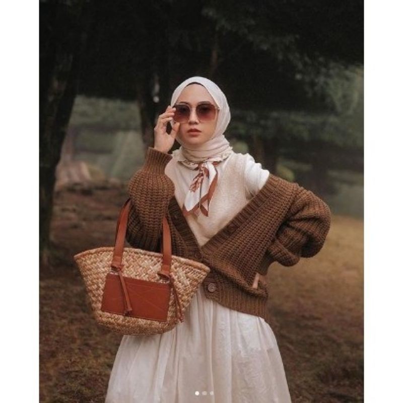 MURAH/ NAKARA CARDI RAJUT PREMIUM TEBAL /3Get Halus dan Adem-Bronze